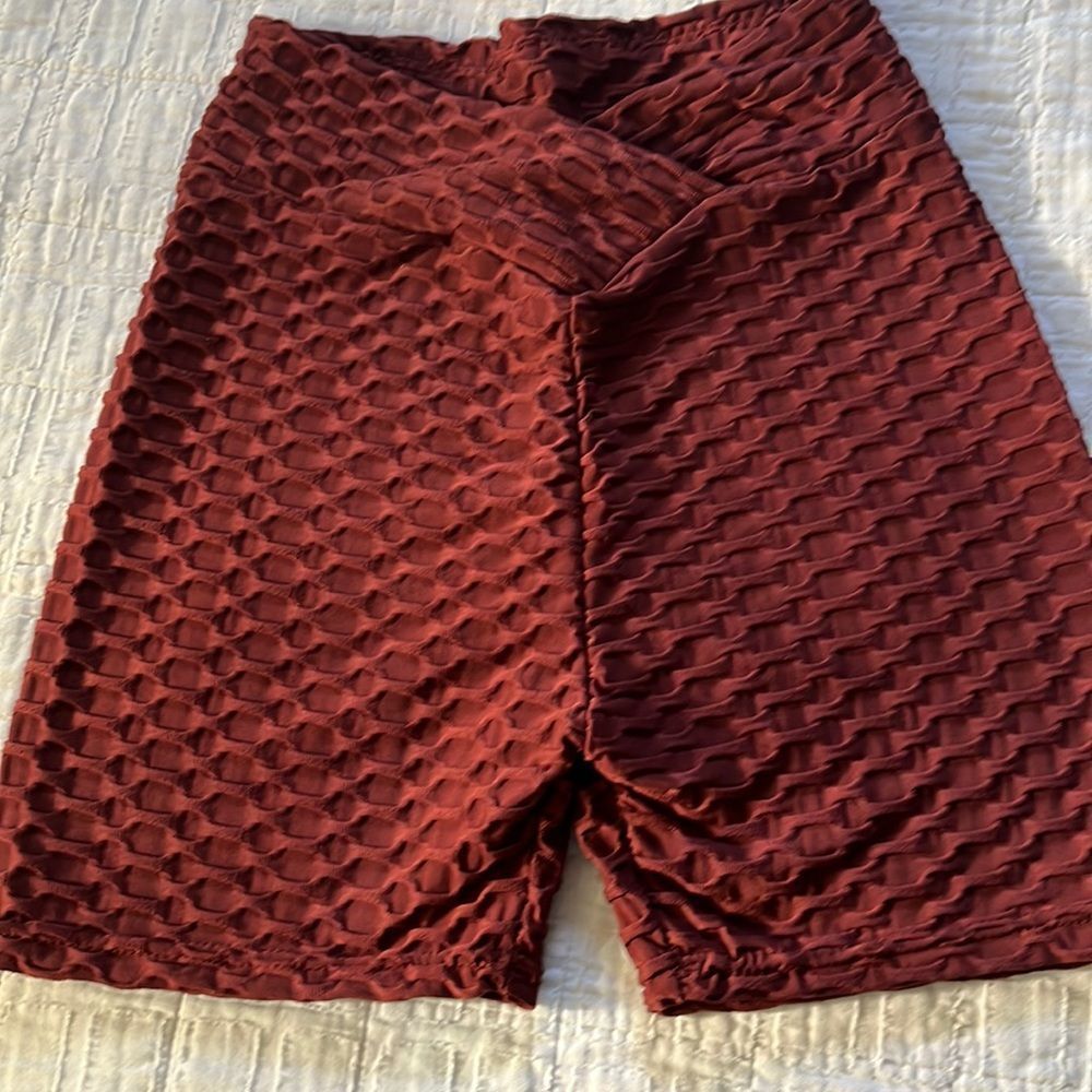 Women's Solid Mesh Athletic Running Yoga Gym Biker Shorts size Medium